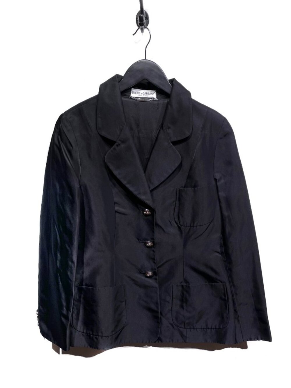 Dolce & Gabbana Vintage Black Satin Blazer